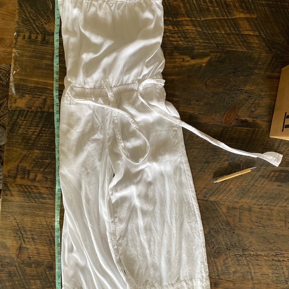 Anthropologie Cloth & Stone Strapless Fray Trim Crop Jumpsuit - EUC - Picture 12 of 15
